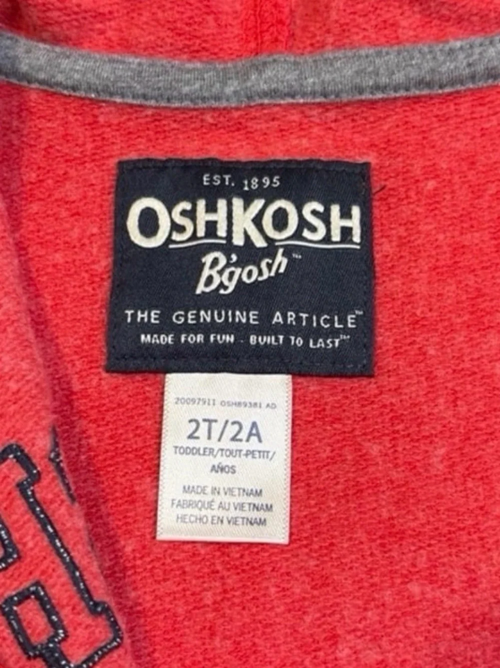 OshKosh B'gosh Red Zip Hoodie & Jogger Set